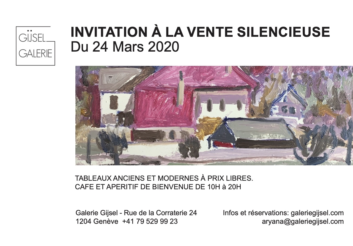 vente silencieuse 24 Mars Galerie Gijsel Genève